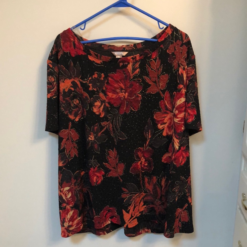 Woman’s 4X Floral fall colors top